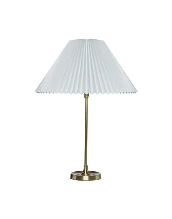 307 Table Lamp with Pleated Shade - Brass