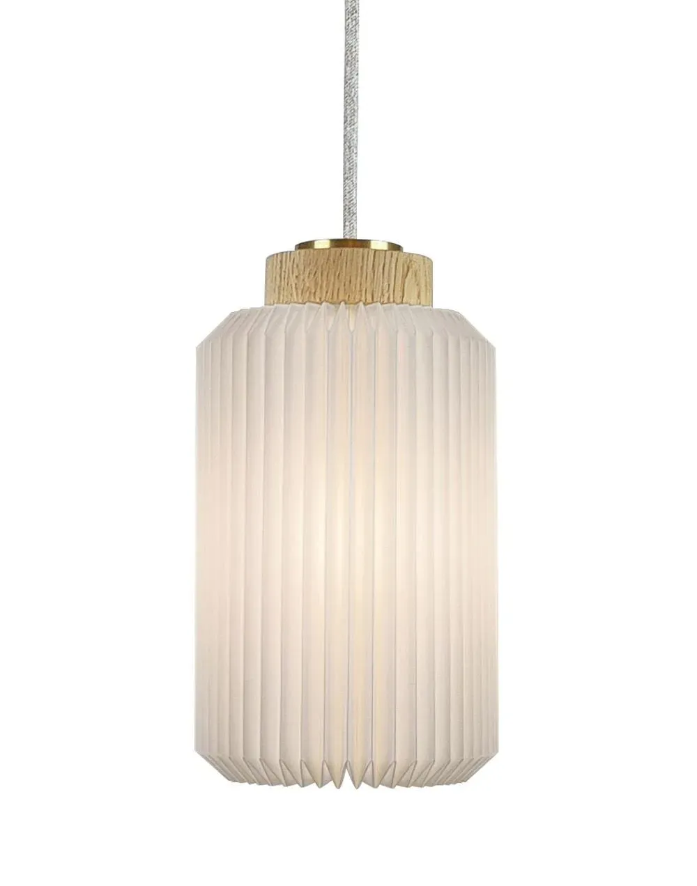 Cylinder Medium Pendant Light 182 - White, Light Oak