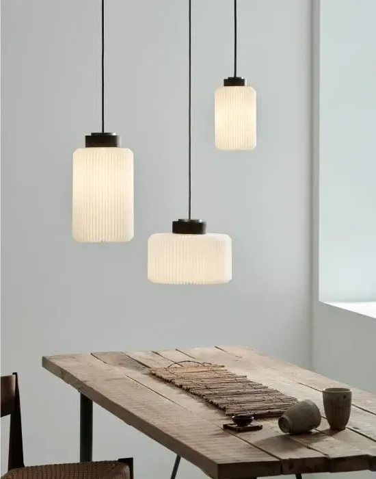 Cylinder Pendant Light - Black Oak
