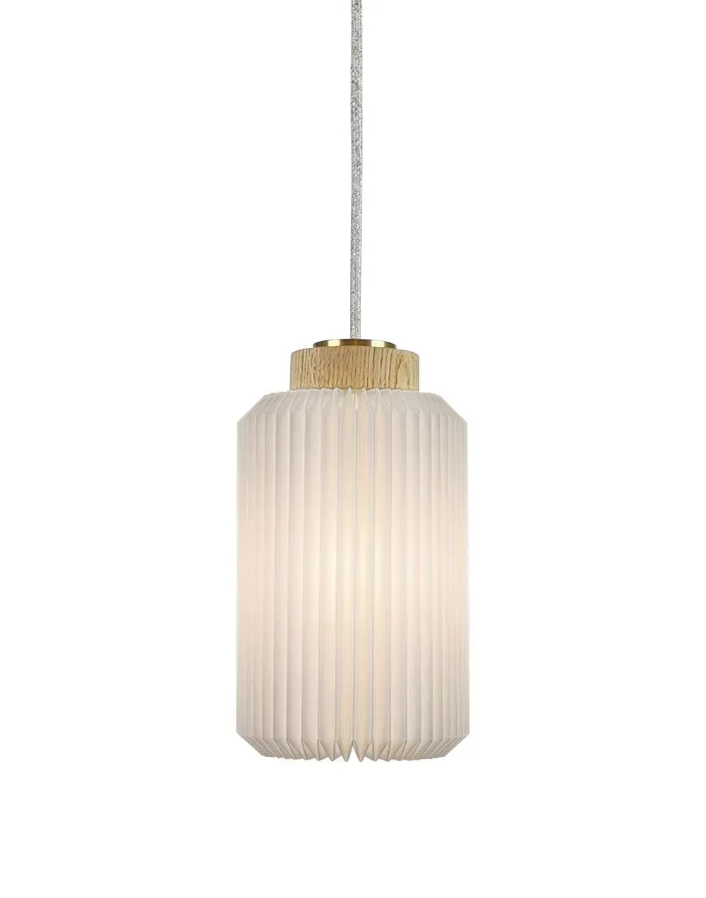 Cylinder Small Pendant Light 182 - White, Light Oak image