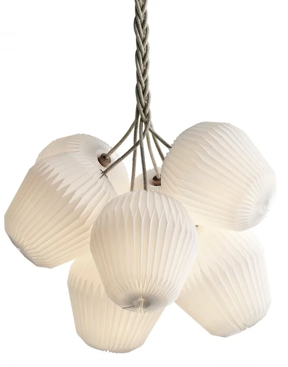 Extra Large Pendant Chandelier with 7 Shades - Paper