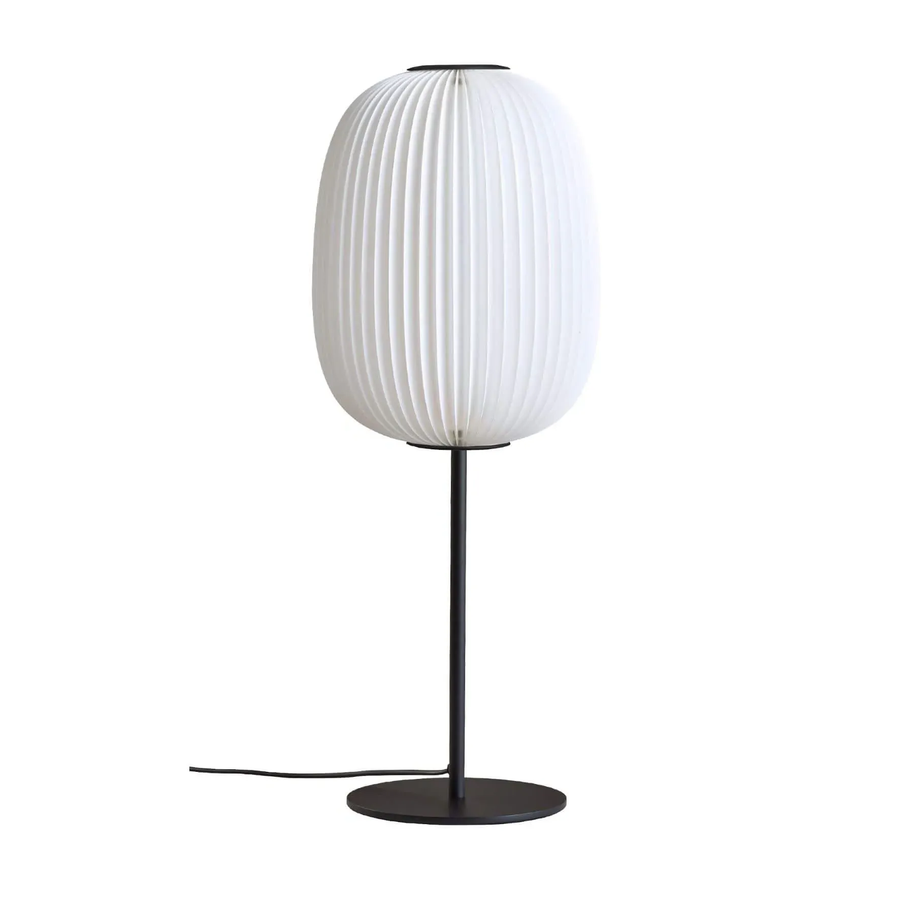 Lamella Table Lamp with Pleated Shade - Black, Metal image