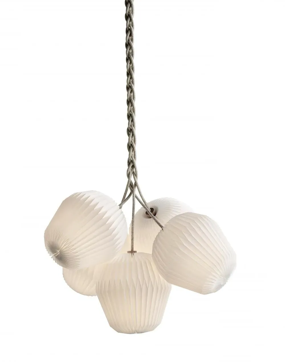 Large Pendant Chandelier with 5 Shades - Paper