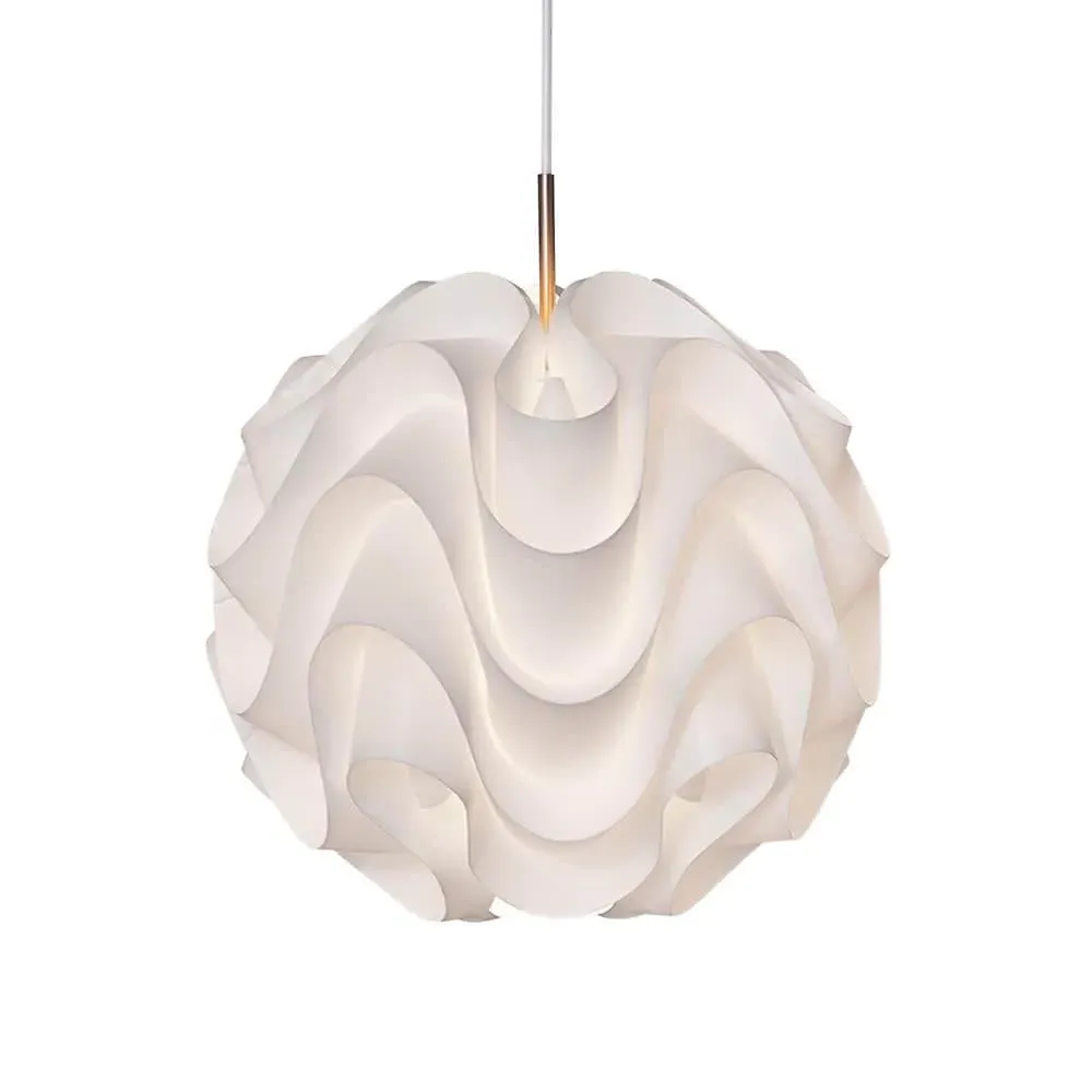 Large Pendant Light with Organic Slats - Brass