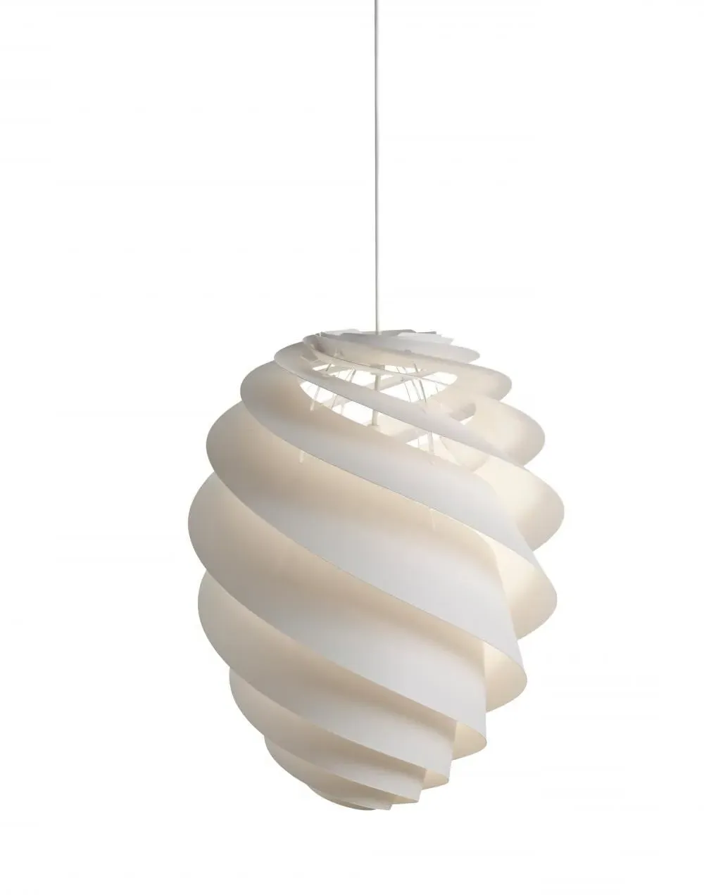 Large Pendant Light with Swirl Shade - Copper