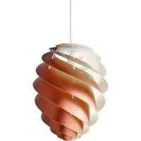 Large Pendant Light with Swirl Shade - Copper