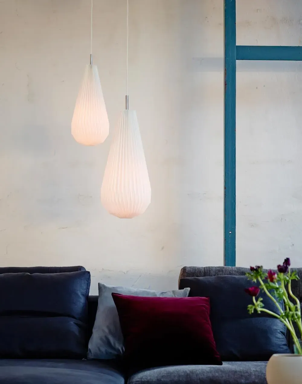 Large Round Pendant Light - Hand Pleated