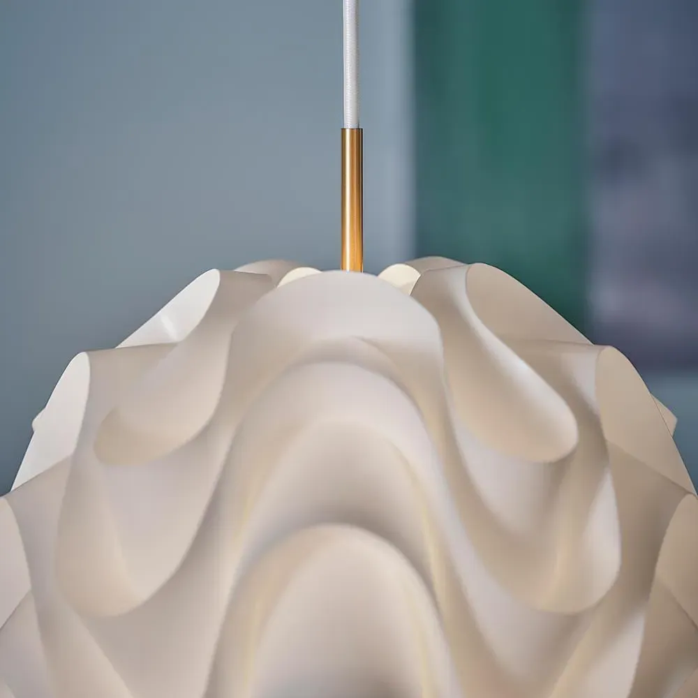 Medium Pendant Light with Organic Slats - Brass