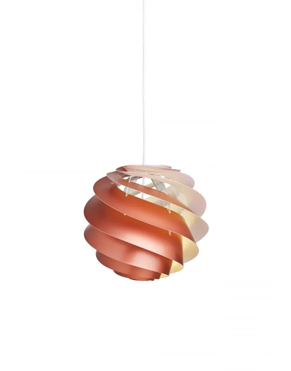 Medium Pendant Light with Spiral Shade - Copper