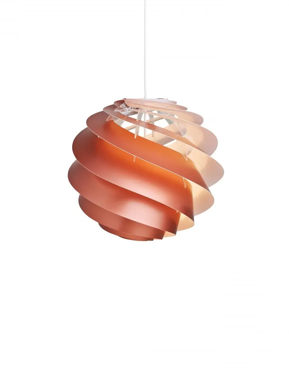 Medium Pendant Light with Spiral Shade - Copper
