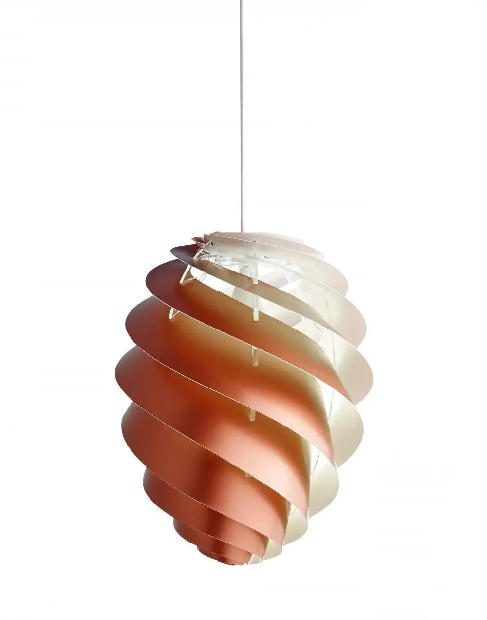 Medium Pendant Light with Swirl Shade - Copper