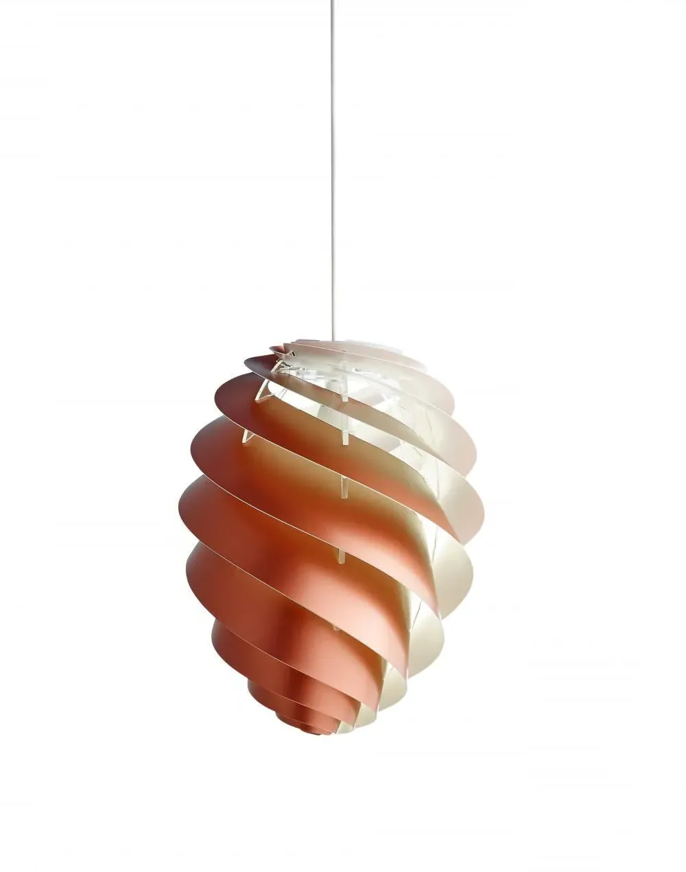 Medium Pendant Light with Swirl Shade - White
