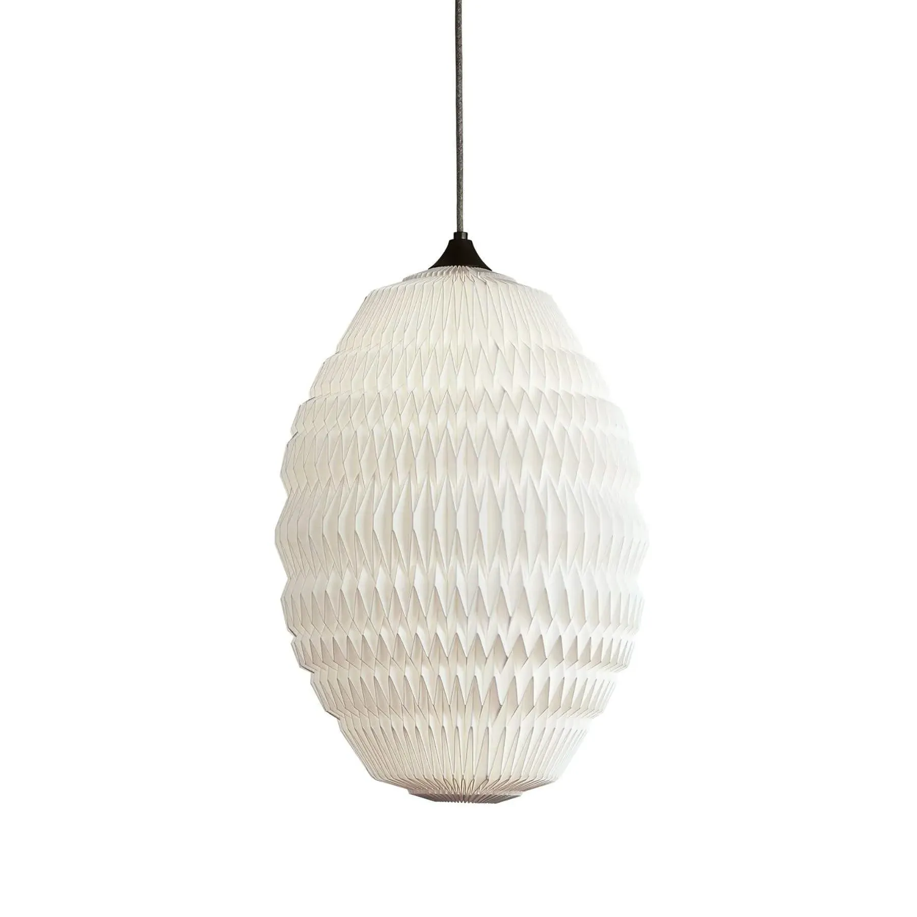 Pendant Light with Folded Design - White, Paper