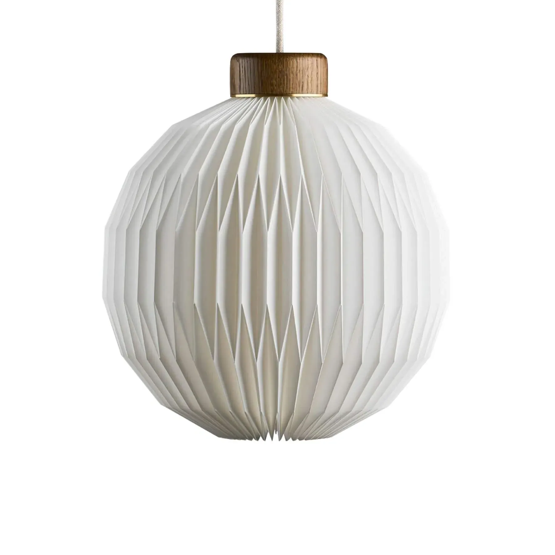 Pendant Light with Pleated Shade - Oak, Paper