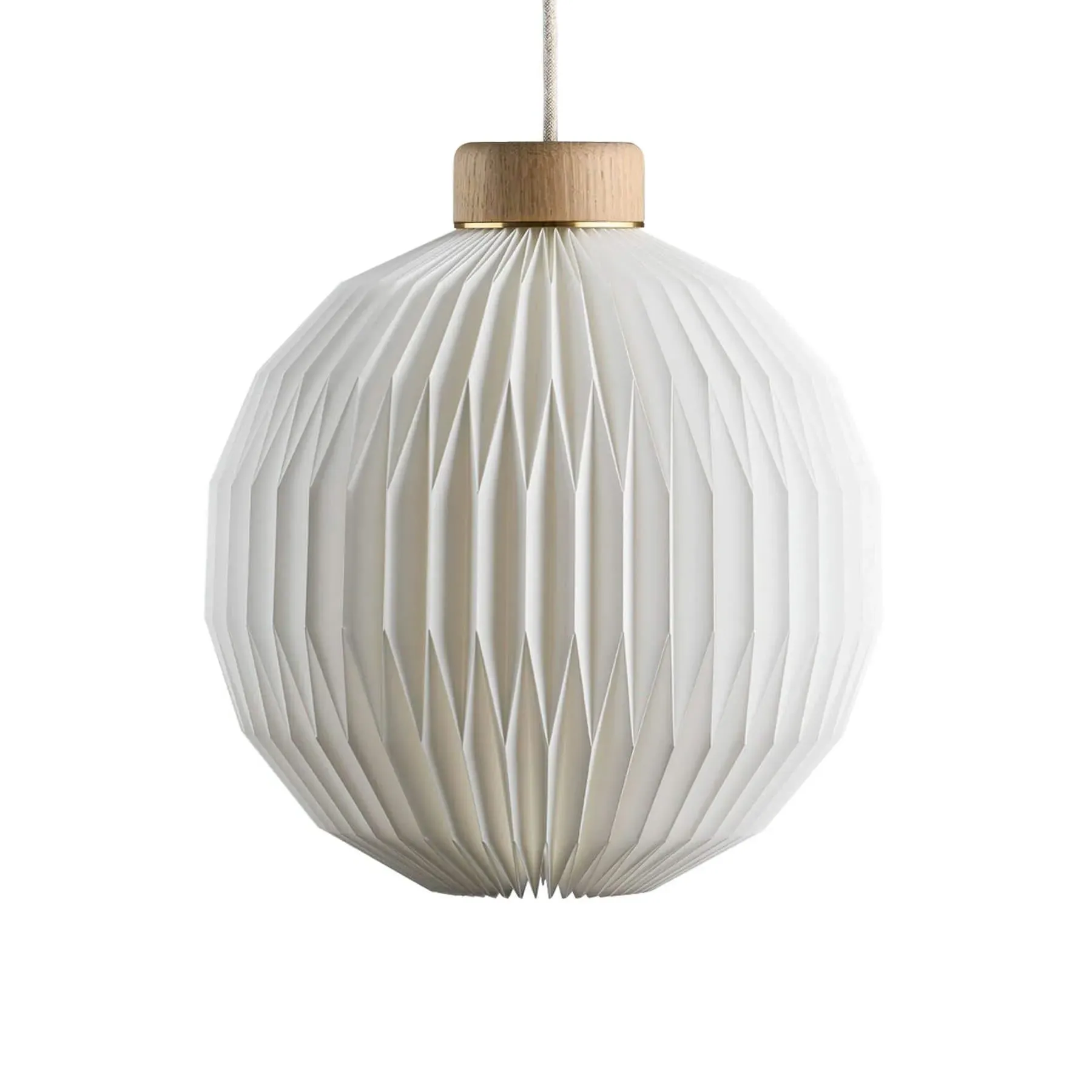 Pendant Light with Pleated Shade - Smoked Oak