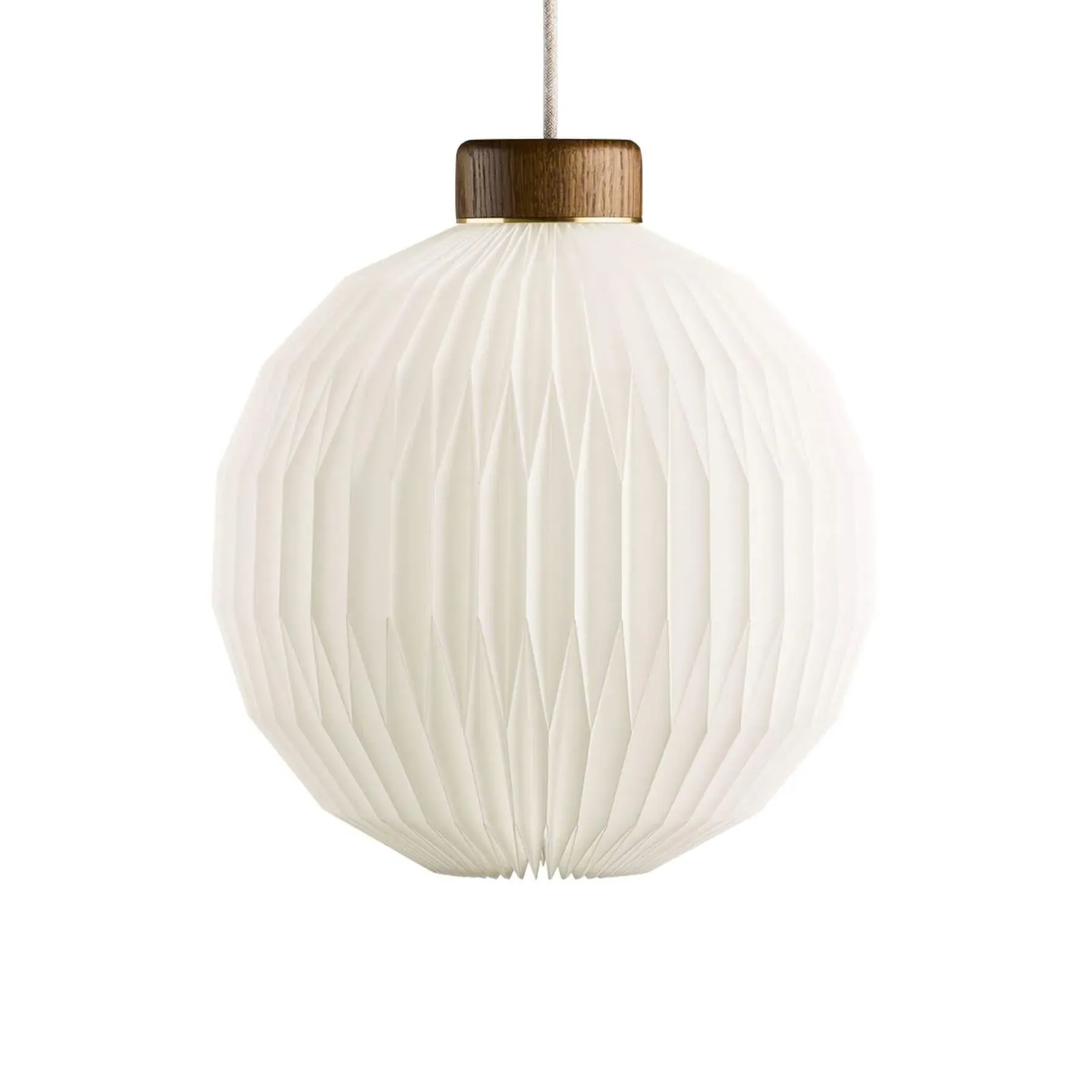 Pendant Light with Pleated Shade - Smoked Oak