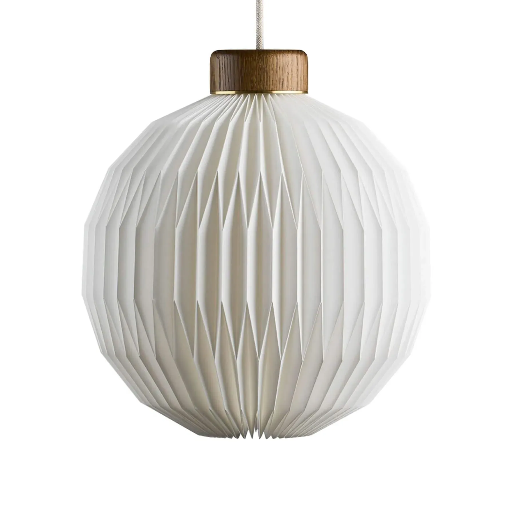 Pendant Light with Pleated Shade - Smoked Oak