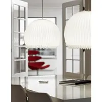 Pendant Light with Pleated Shade - White