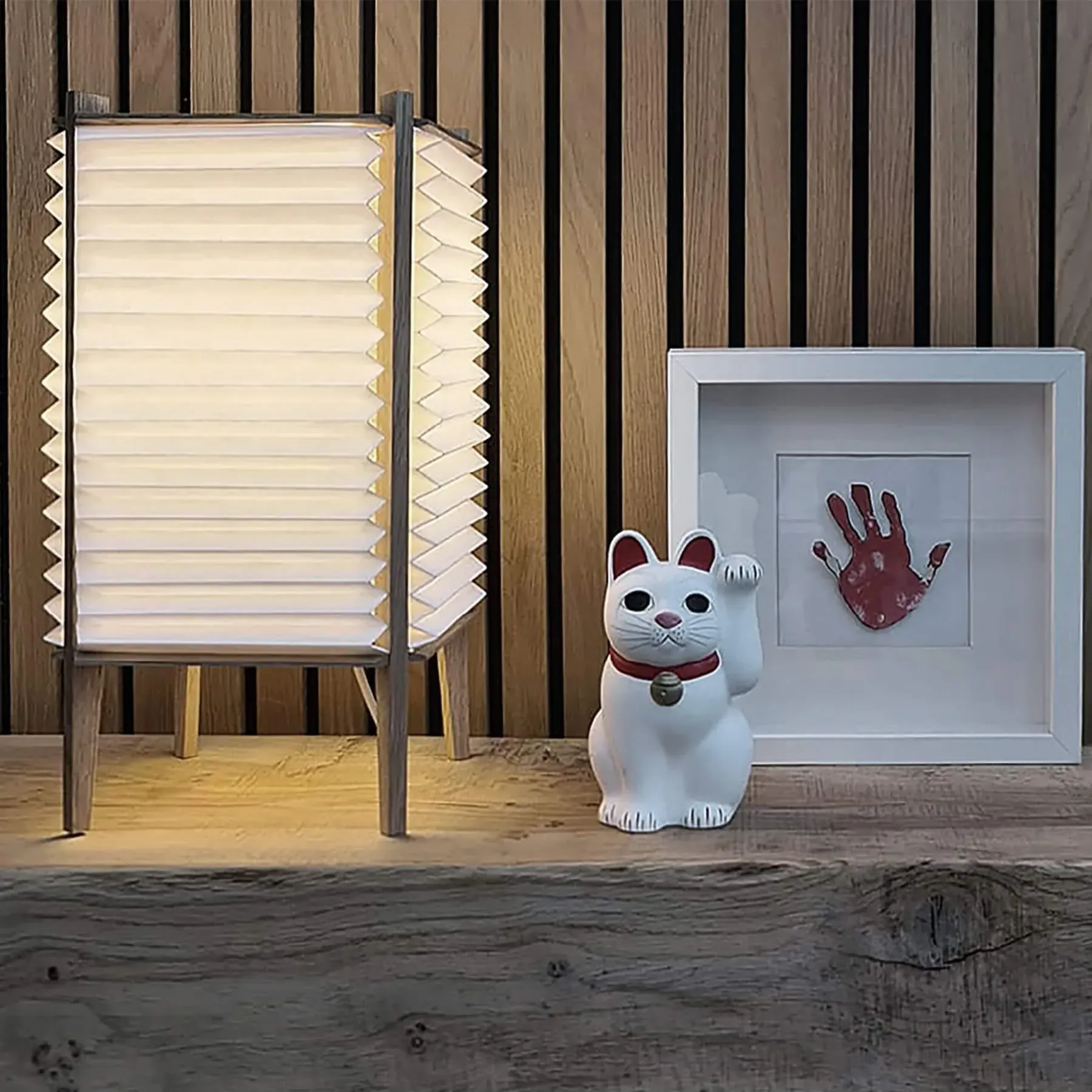 Small Bee Hive Table Lamp - Paper, Oak