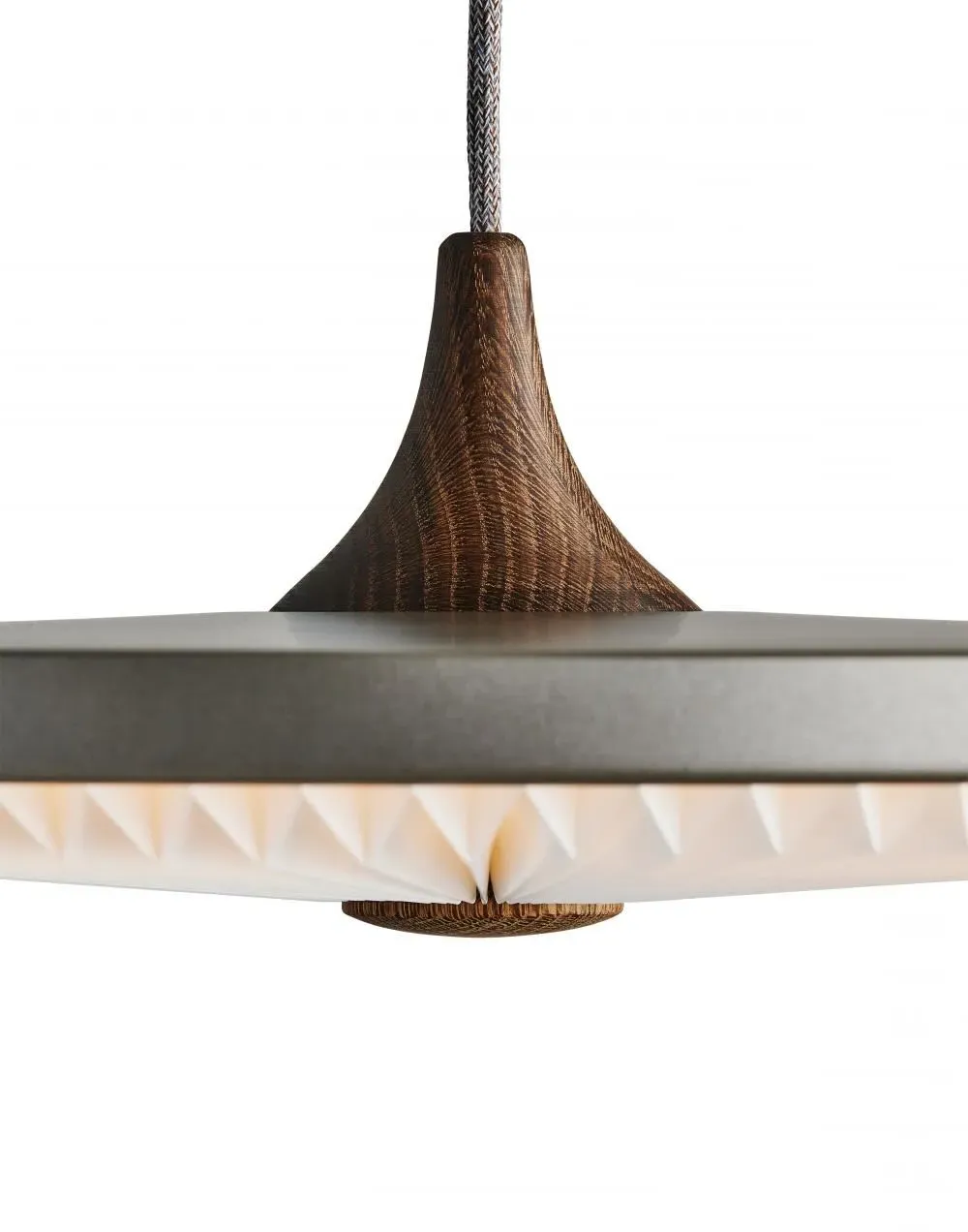 Soleil Medium Pendant Light - Silver Cloud, Light Oak