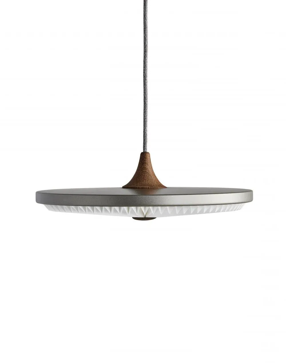 Soleil Medium Pendant Light - Silver Cloud, Light Oak