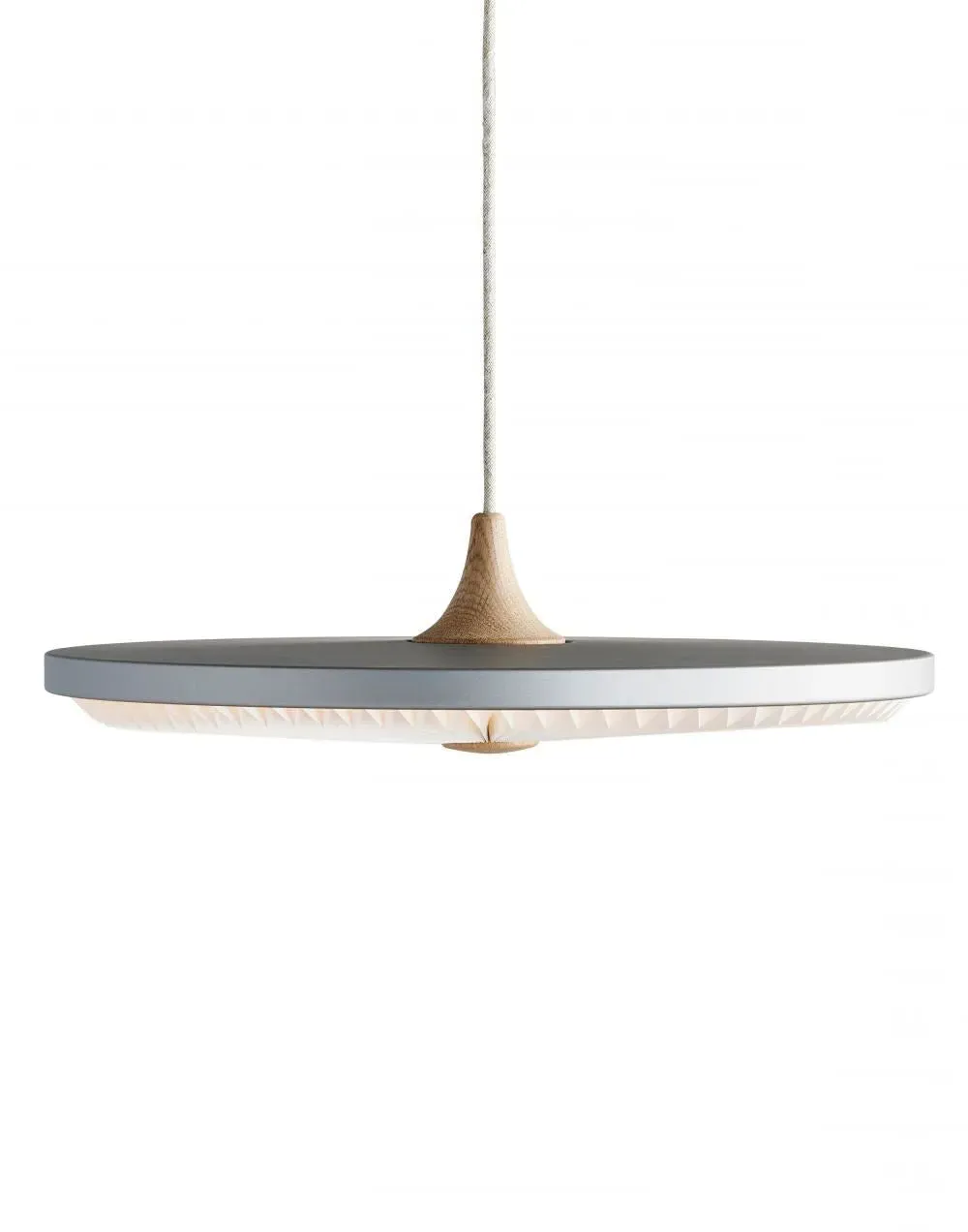Soleil Medium Pendant Light - Silver Cloud, Light Oak