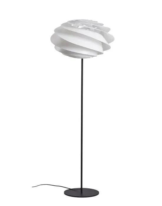Swirl Floor Lamp with Spiral Panels - White image