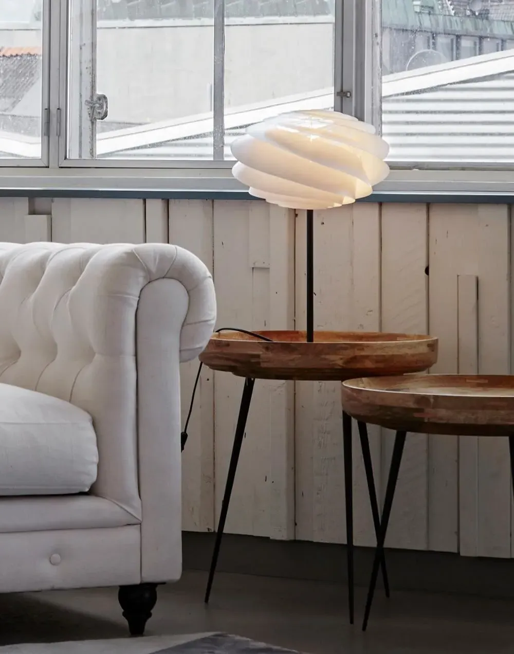 Swirl Table Lamp with Spiral Shade - Black