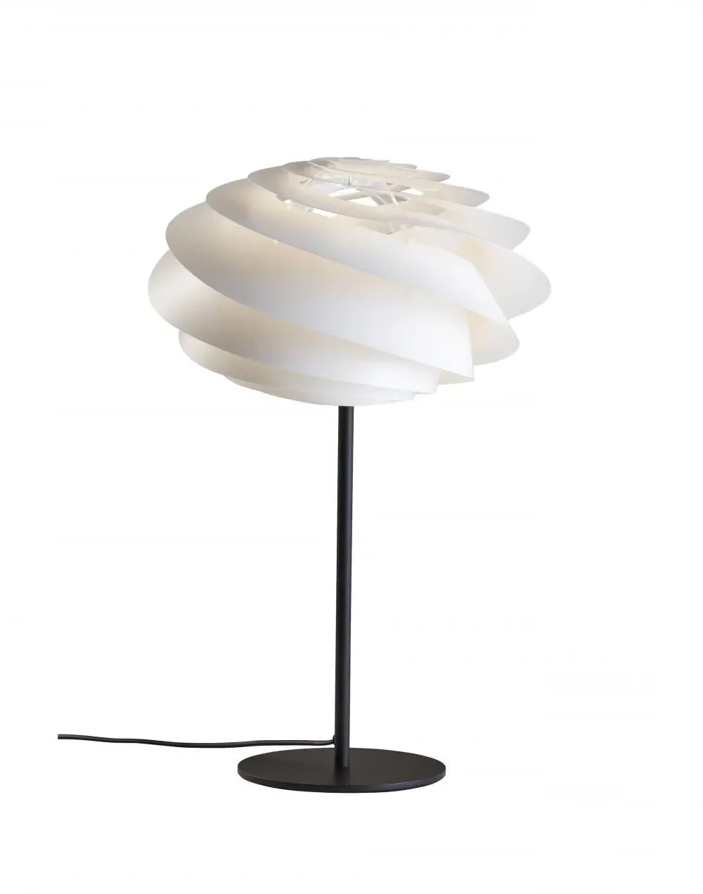 Swirl Table Lamp with Spiral Shade - Black image