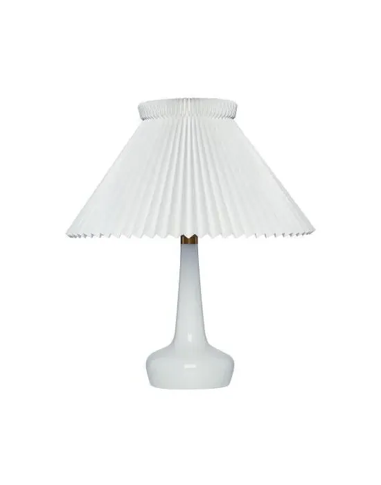 Table Lamp with Opal Shade - White, Glass