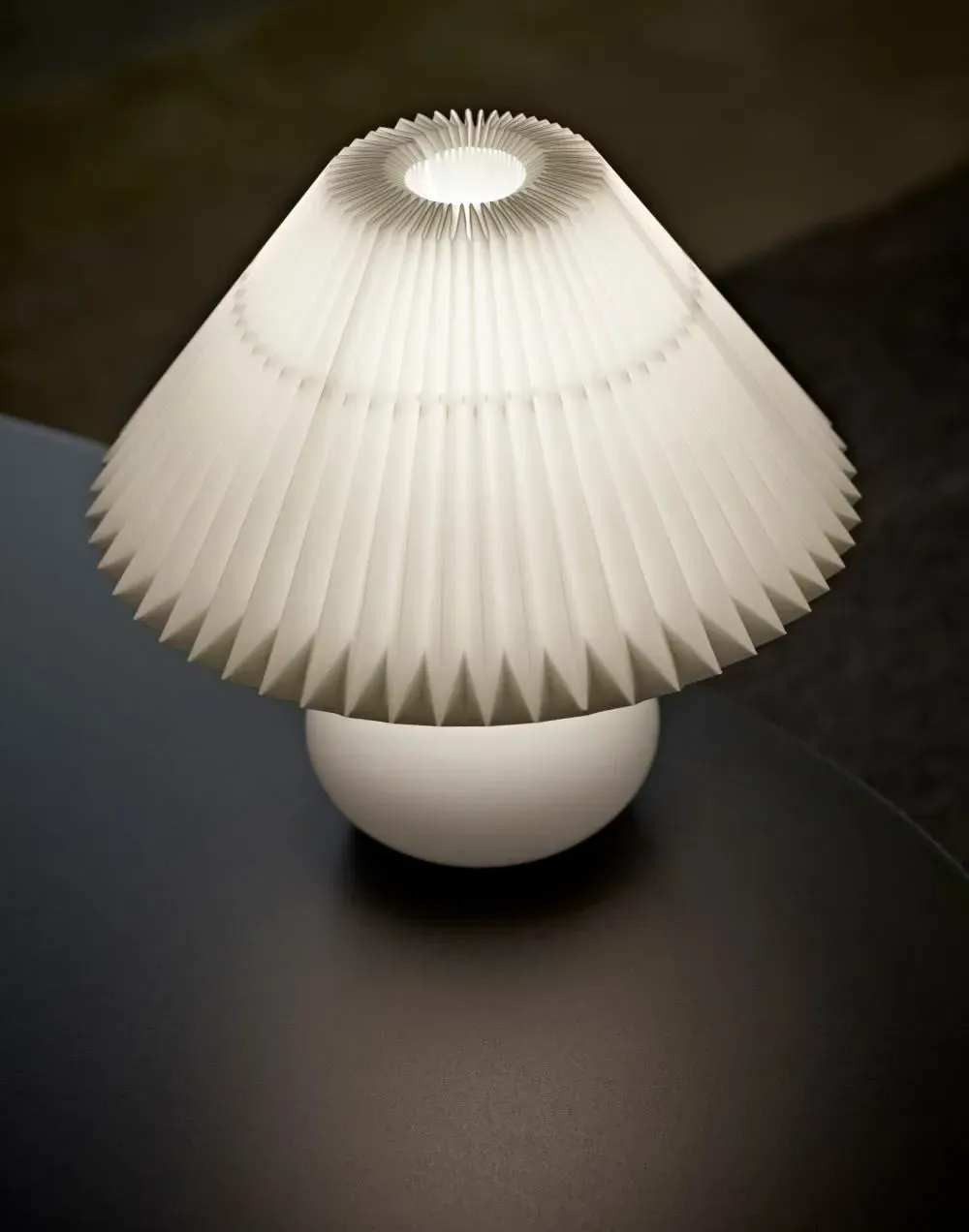 Table Lamp with Opal Shade - White, Glass