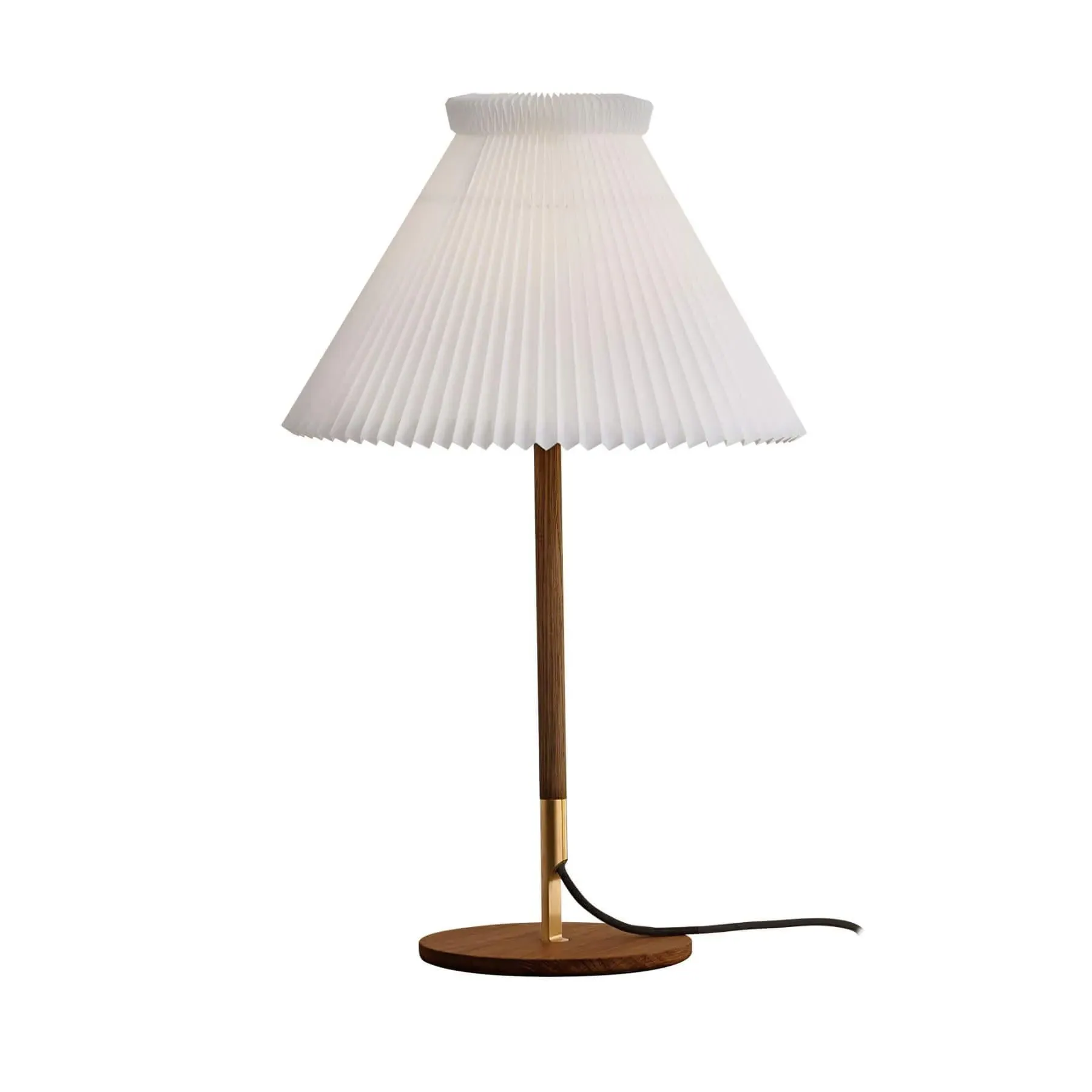 Table Lamp with Pleated Shade - Smoked Oak image