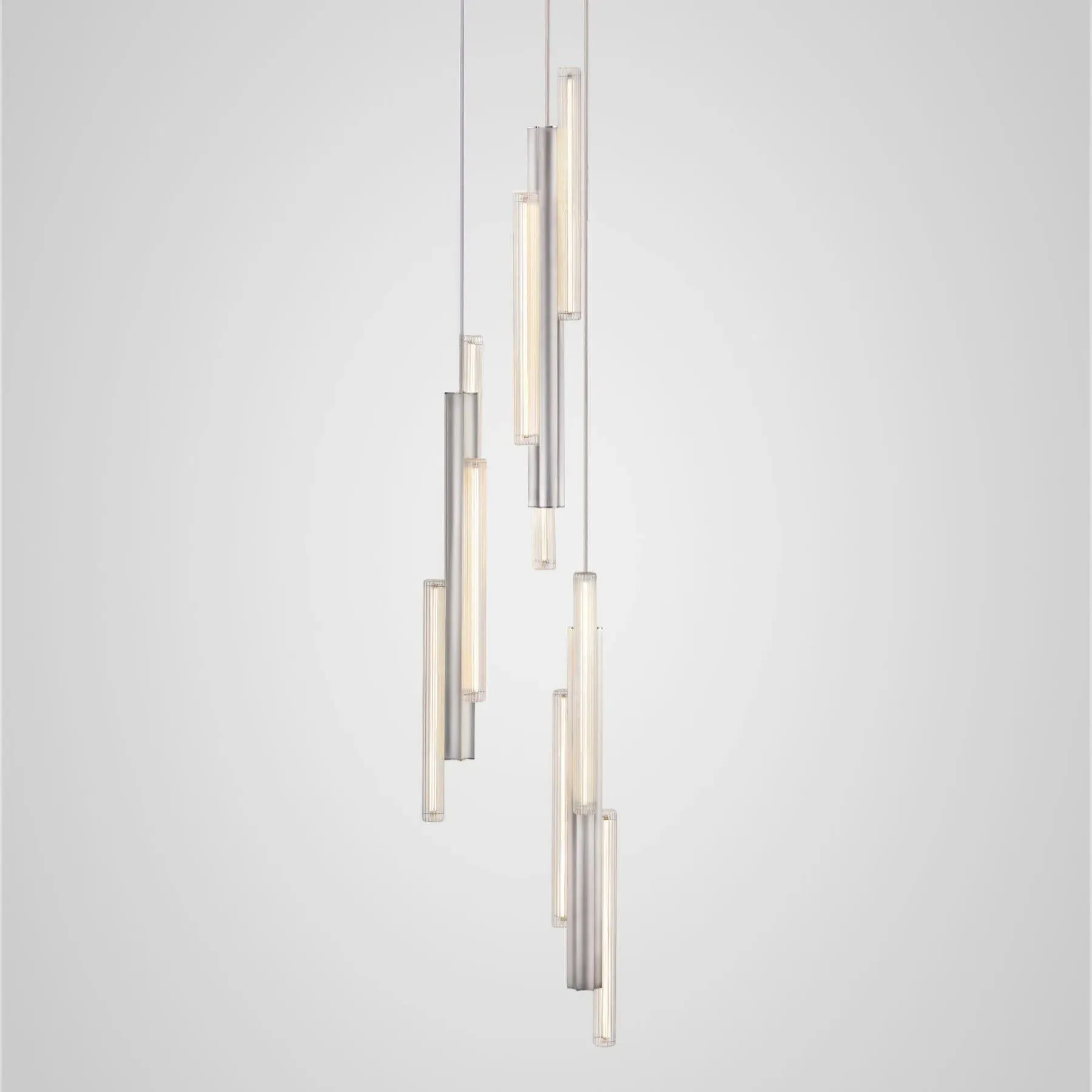 3-Light Cluster Chandelier - Silver, Aluminium