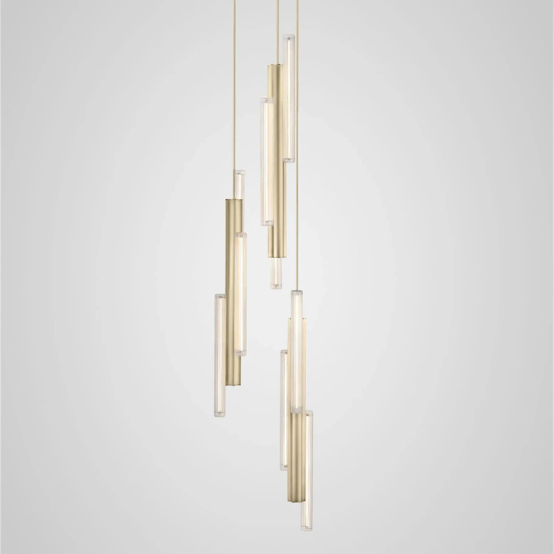 3-Light Cluster Pendant Light - Brass, Aluminium