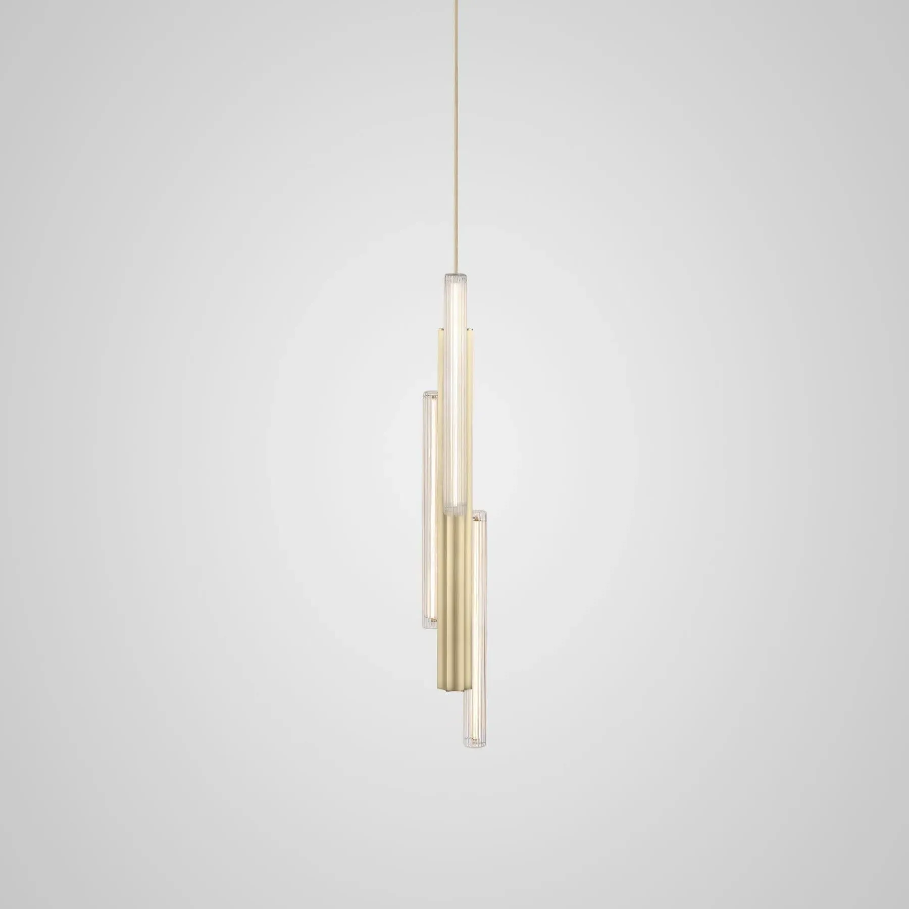 3-Light Cluster Pendant Light - Brass, Aluminium image
