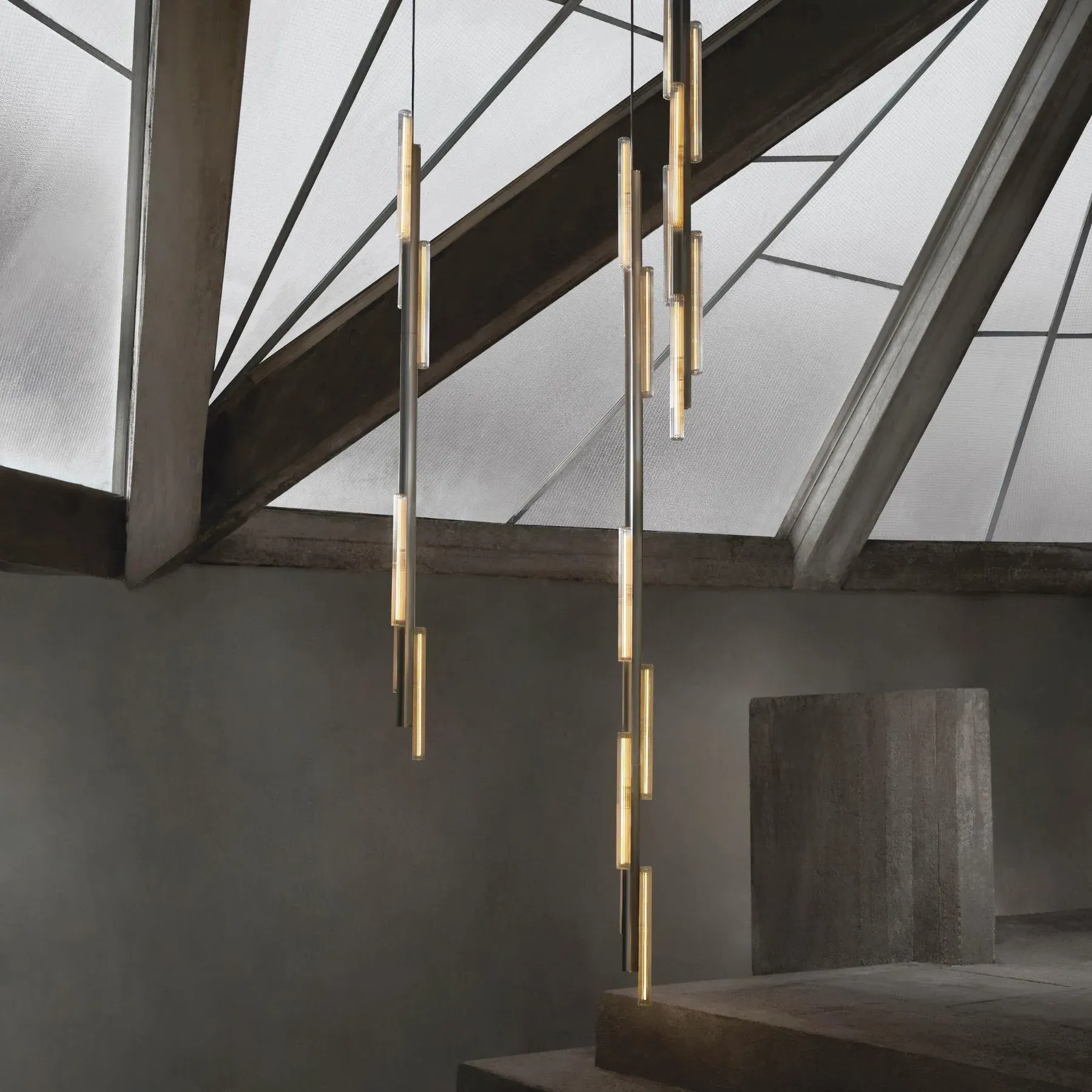 3-Light Cluster Pendant Light - Silver, Aluminium