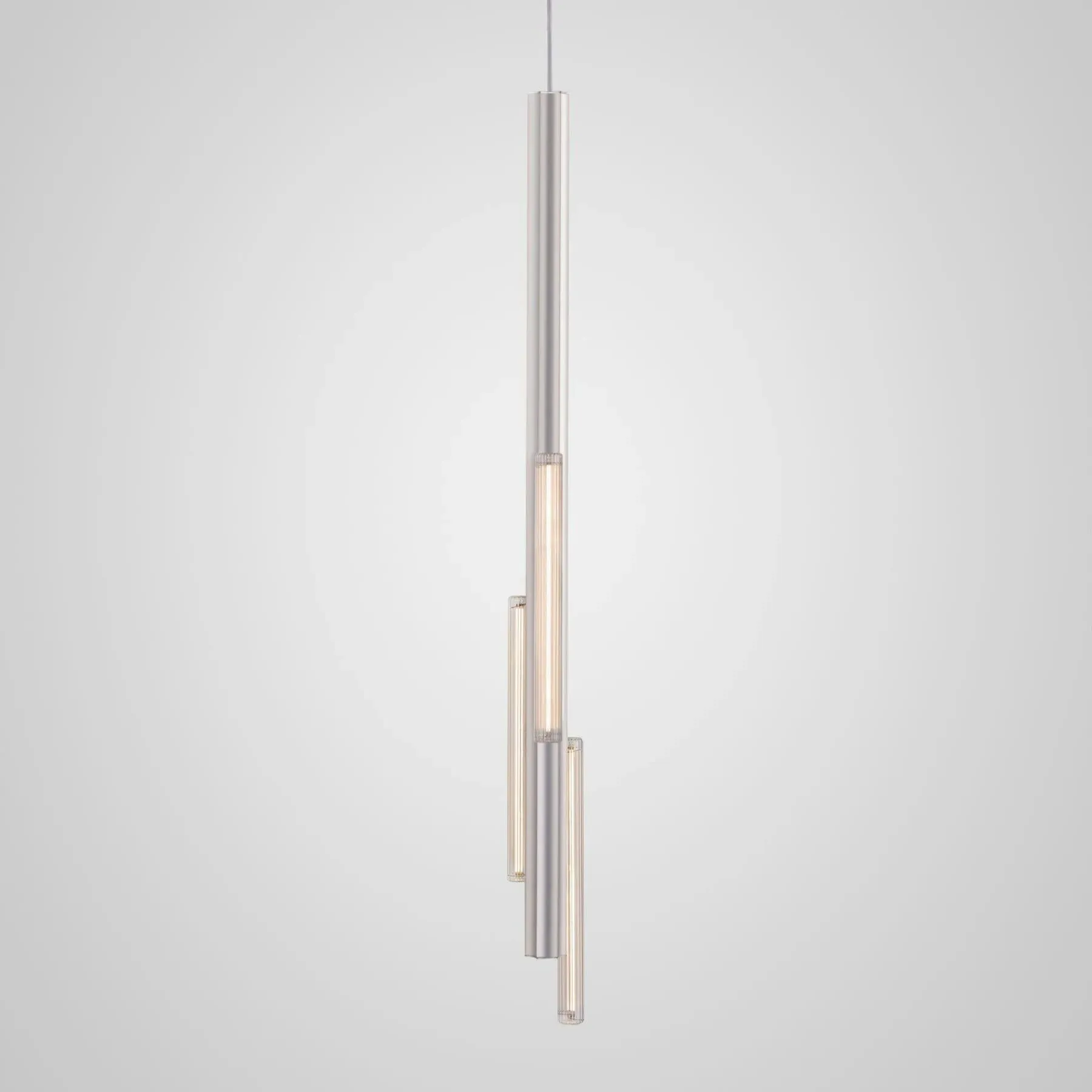 3-Light Long Cluster Pendant - Silver, Aluminium