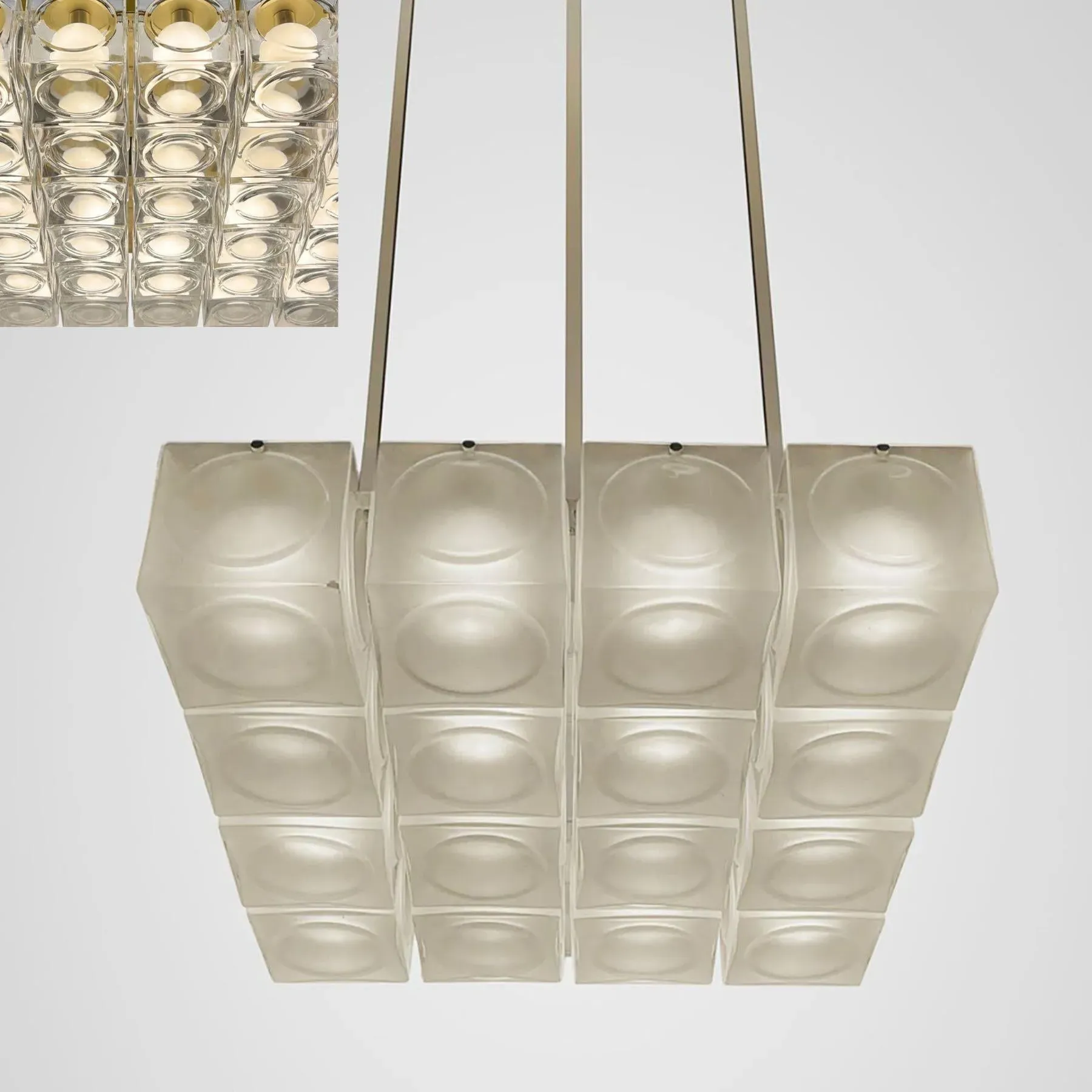 4x4 Chandelier with LED - Clear, Glass image