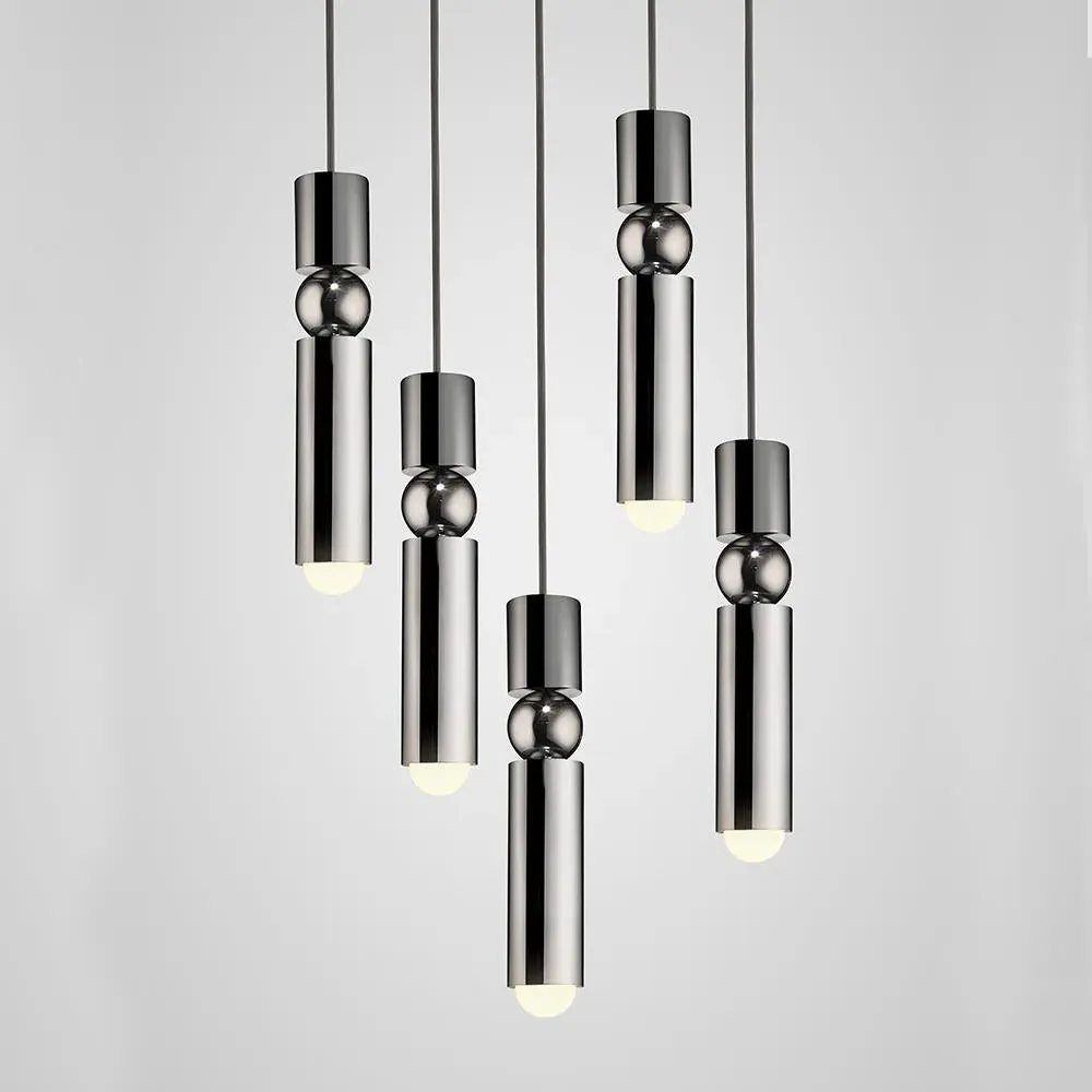 5-Light Chandelier with Pivoting Arms - Chrome