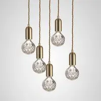 5-Light Crystal Chandelier - Brass, Glass