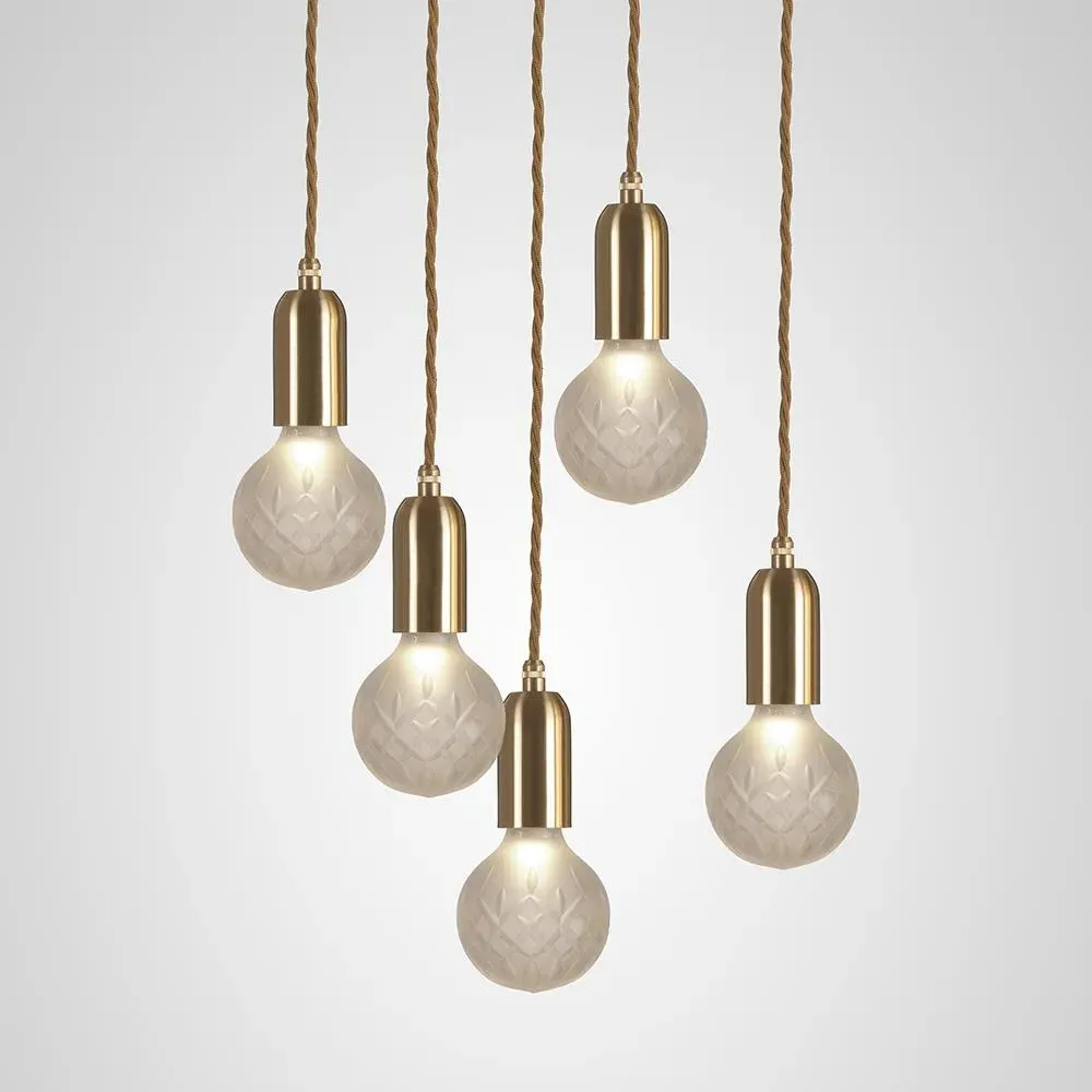 5-Light Crystal Chandelier - Brass, Glass