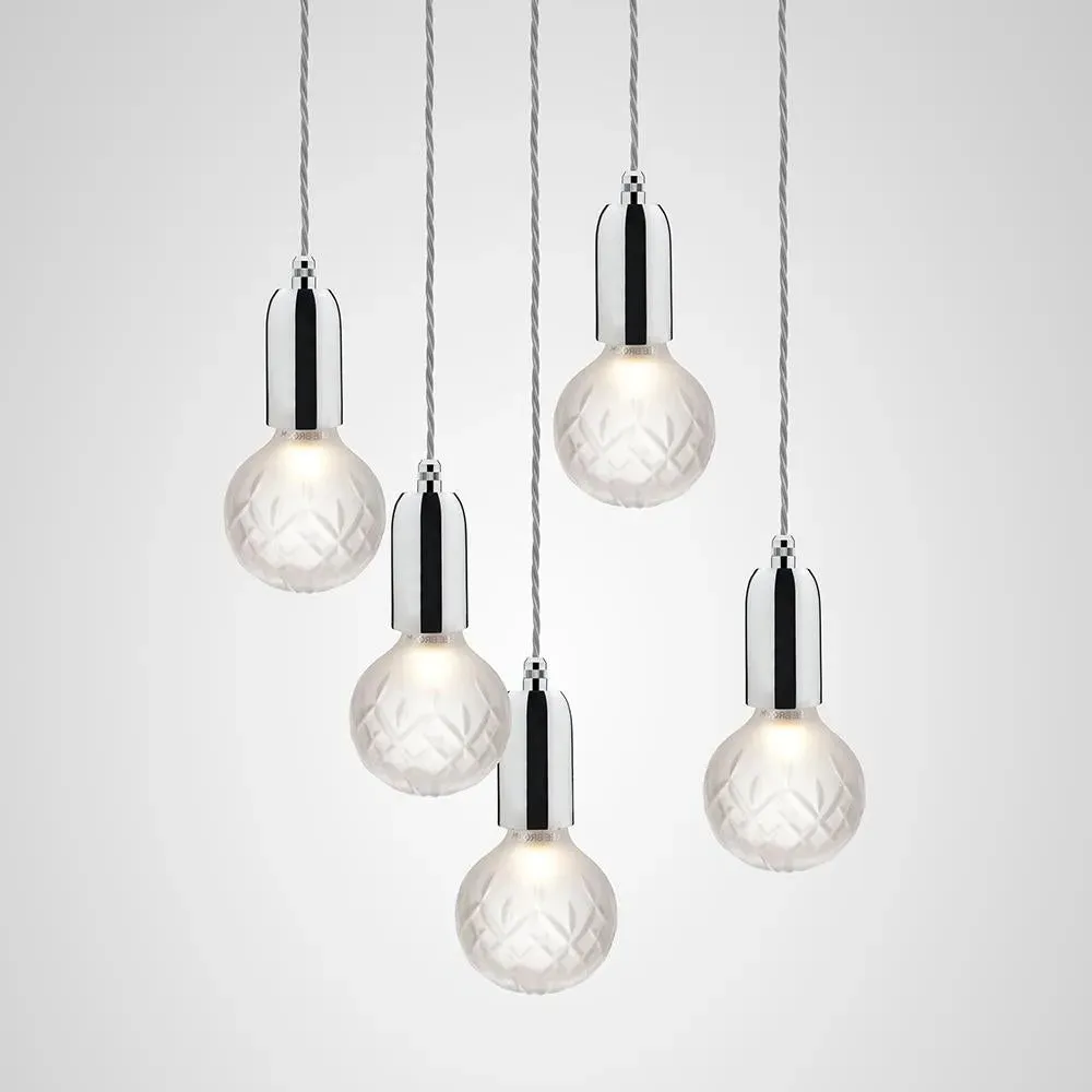 5-Light Crystal Chandelier - Chrome, Glass