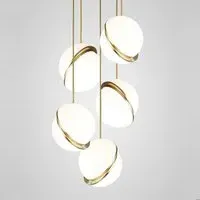 5-Light Mini Crescent Chandelier - Brass