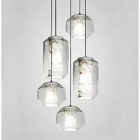 5-Piece Chandelier with Marble Diffusers - Crystal