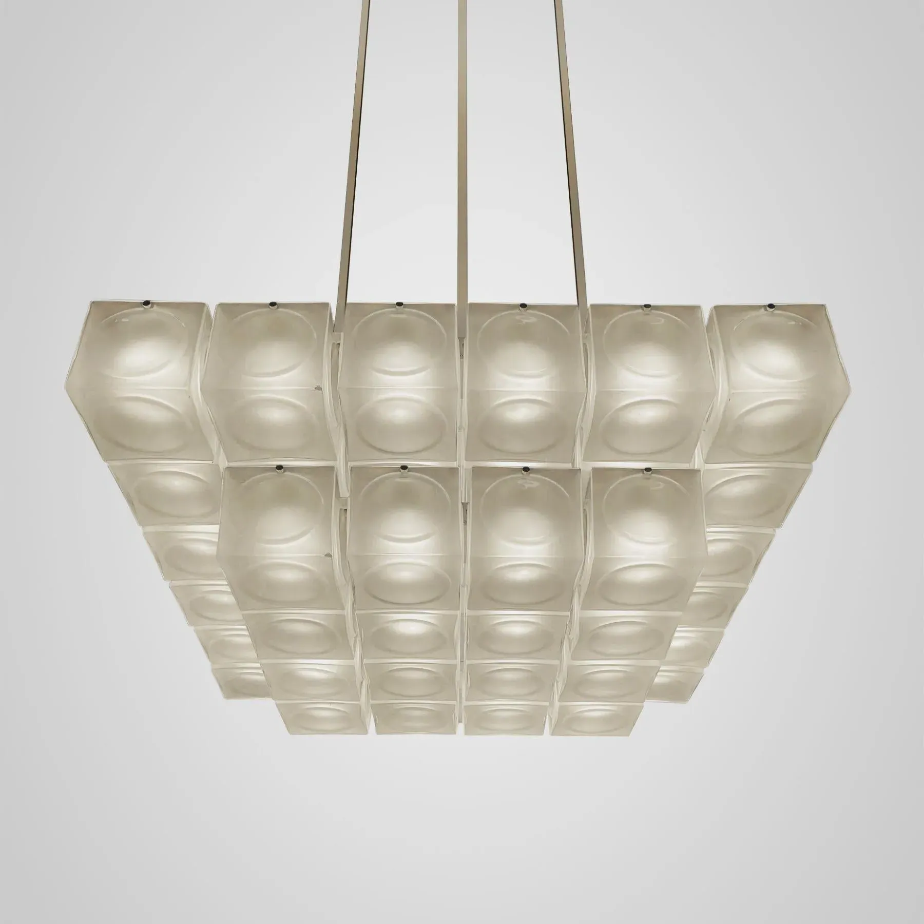 6x6 Chandelier with LED - Clear, Glass