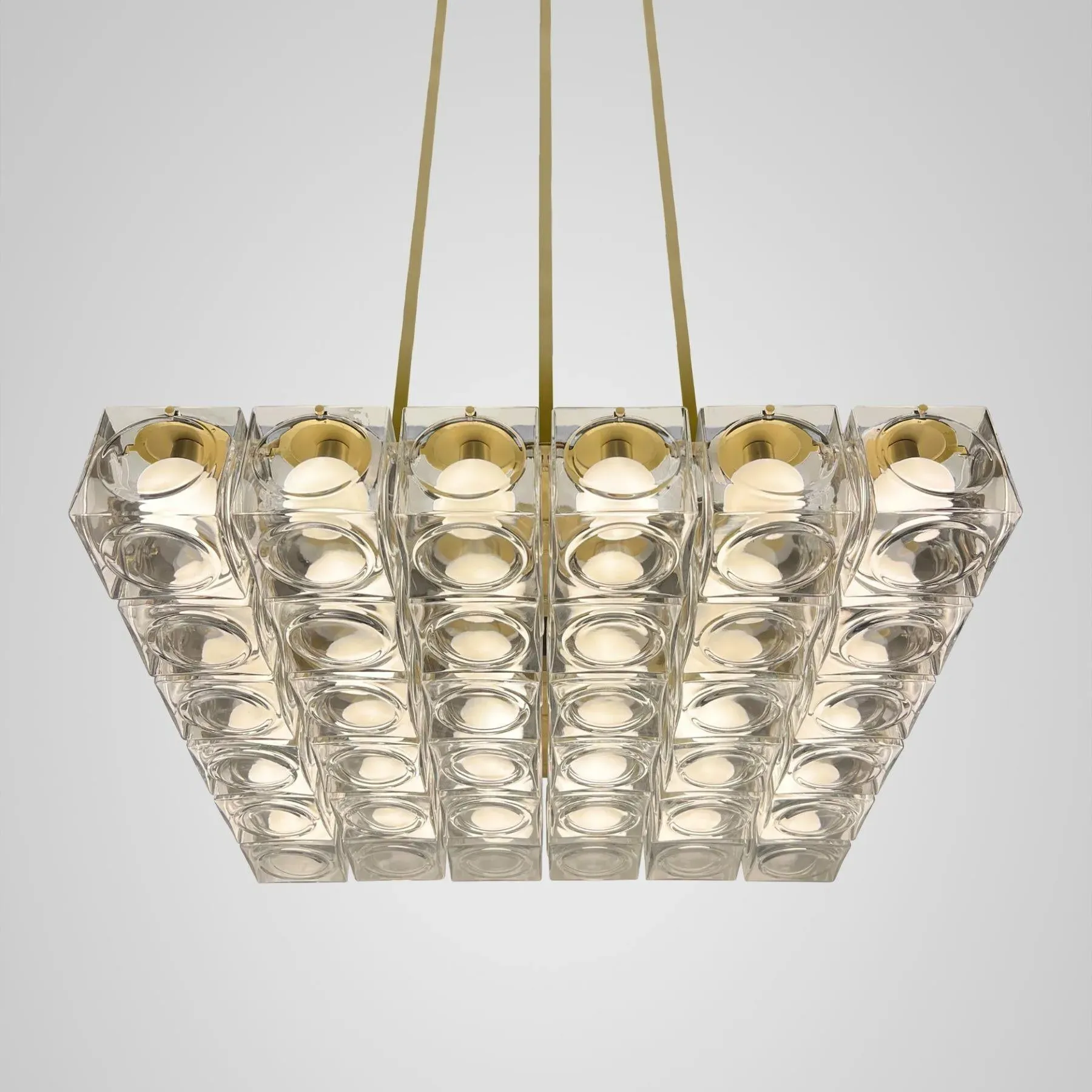 6x6 Chandelier with LED - Clear, Glass