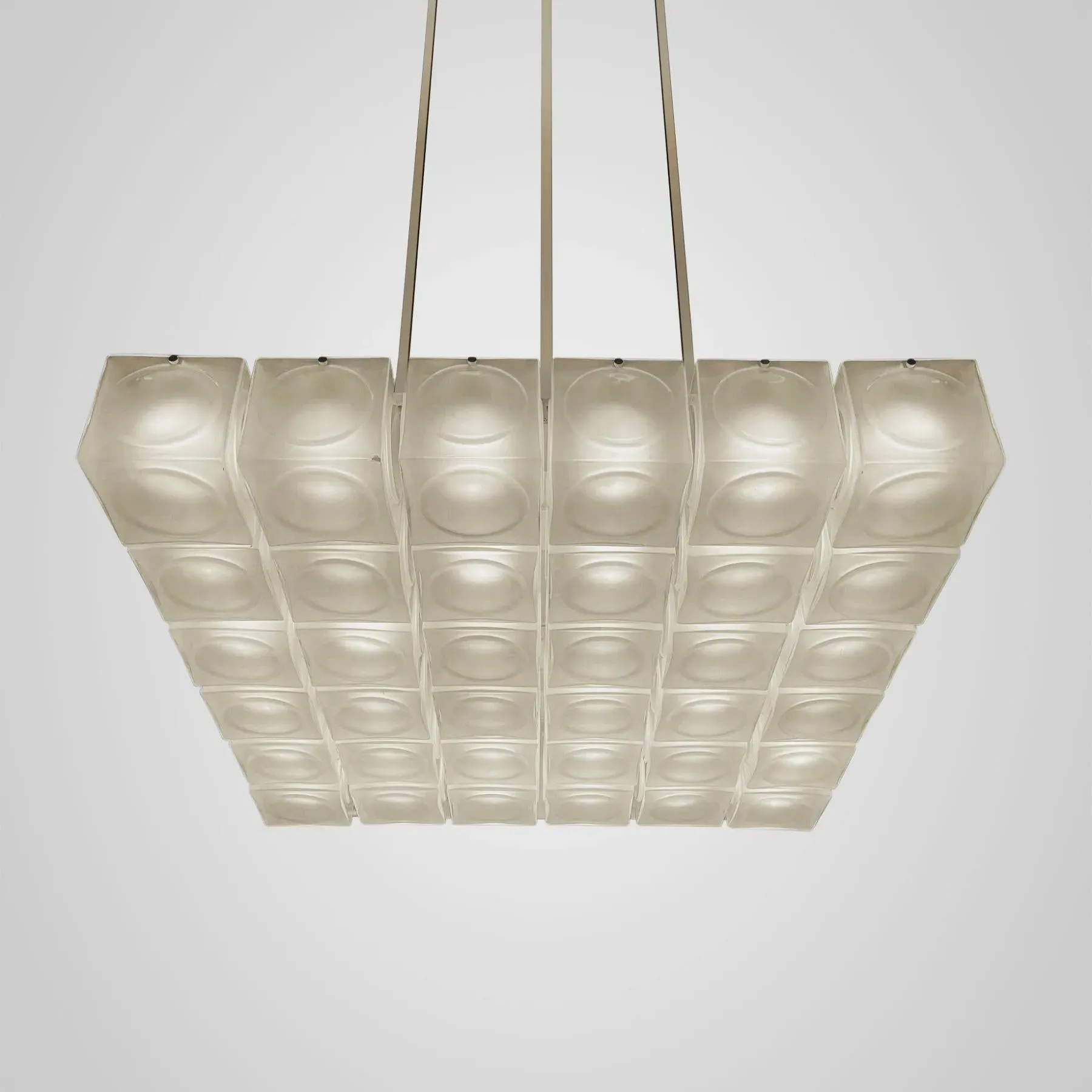 6x6 Chandelier with LED - Frosted, Glass