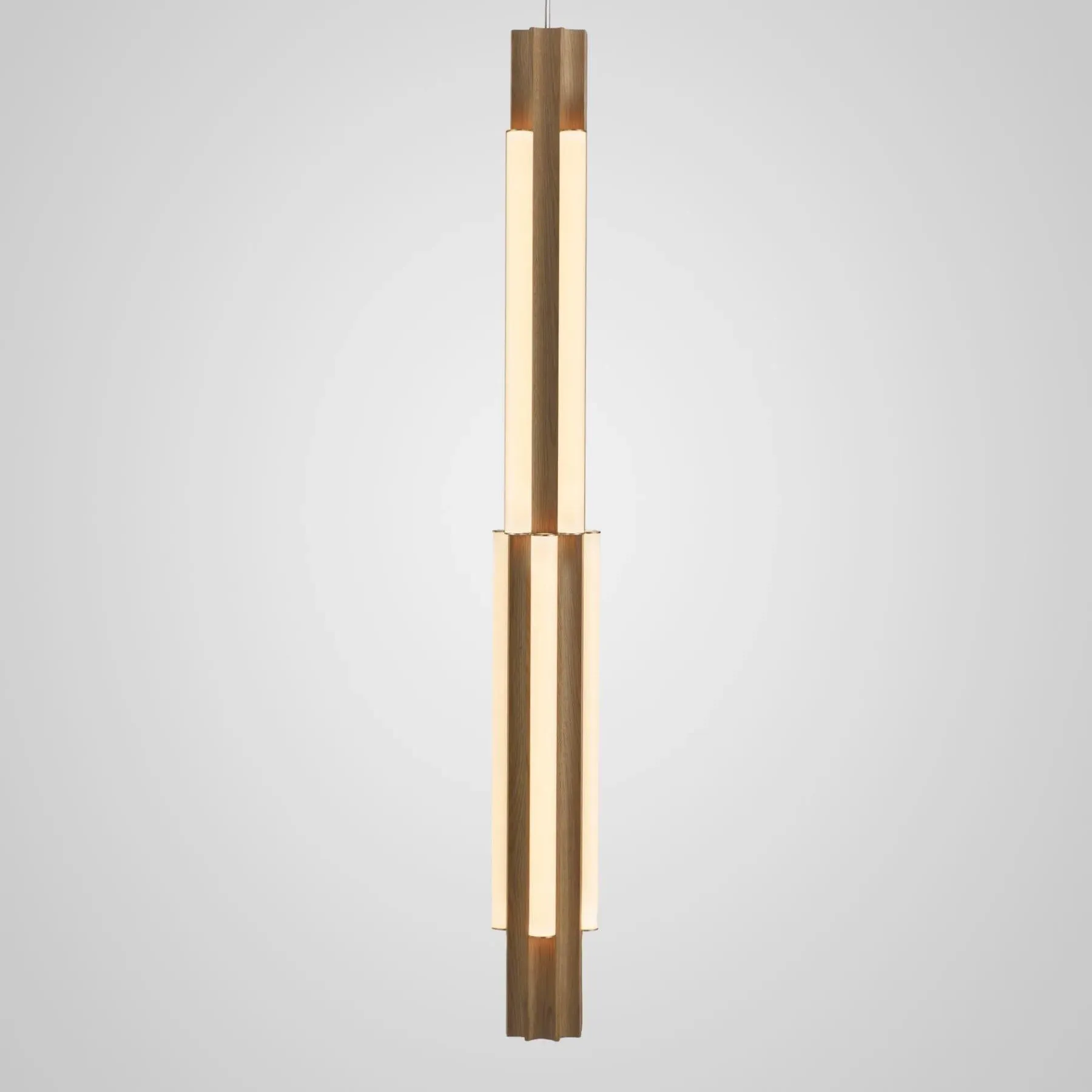 Altar 4 Light Short Pendant Light - Oak