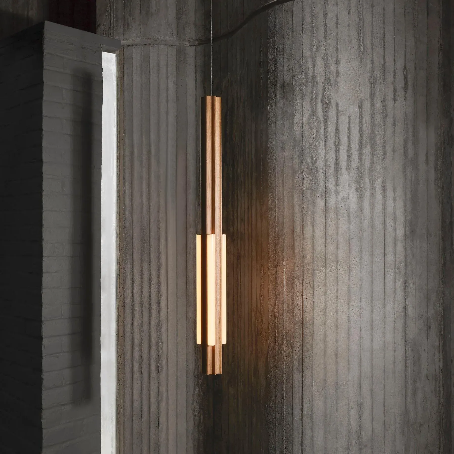 Altar 4 Light Short Pendant Light - Oak