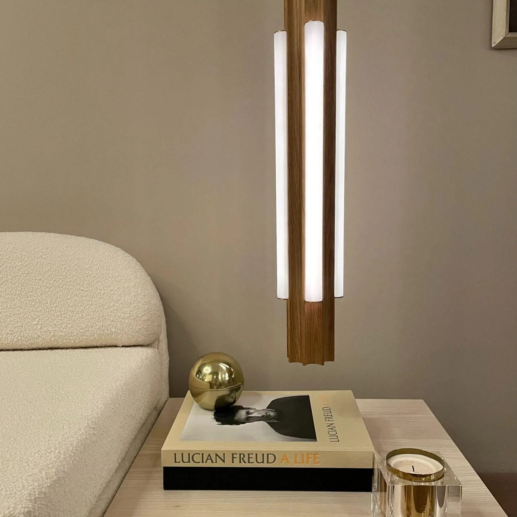 Altar 4 Light Tall Pendant Light - Oak